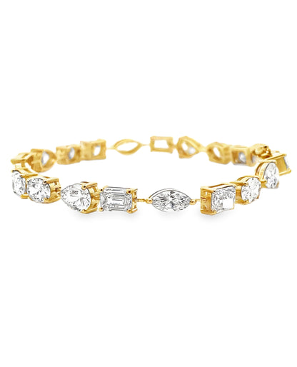 14K Yellow Gold Lab Grown Tennis Bracelet