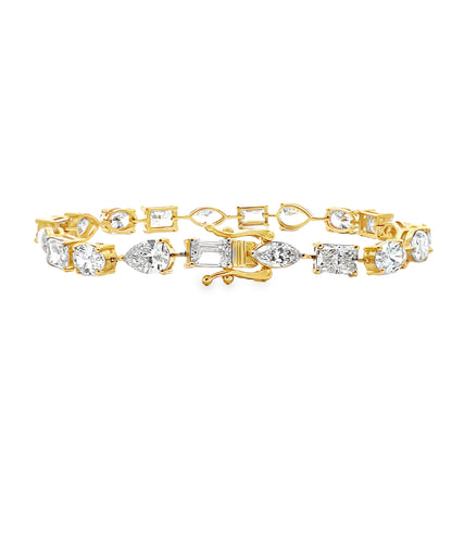 14K Yellow Gold Lab Grown Tennis Bracelet