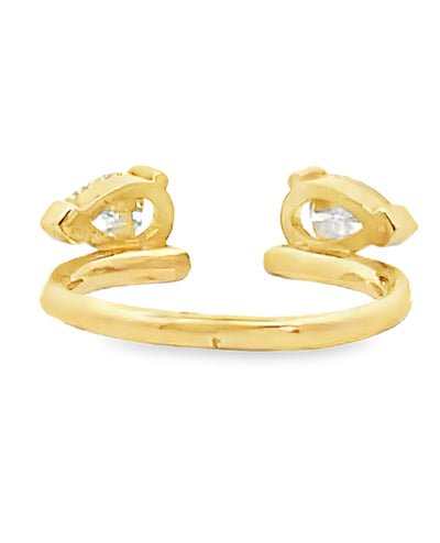 14K Yellow Gold Ring Insert with Lab Grown 1.00 Carat Diamonds