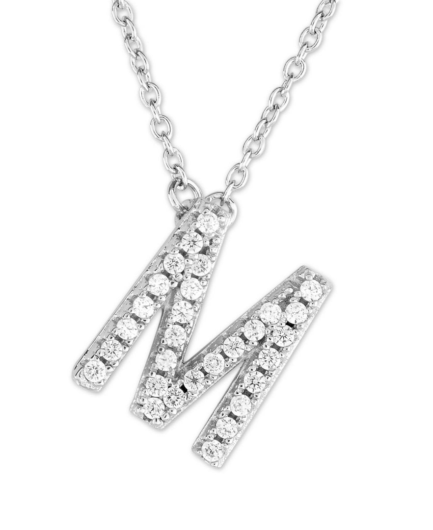 Sterling Silver Letter "M" Initial Necklace