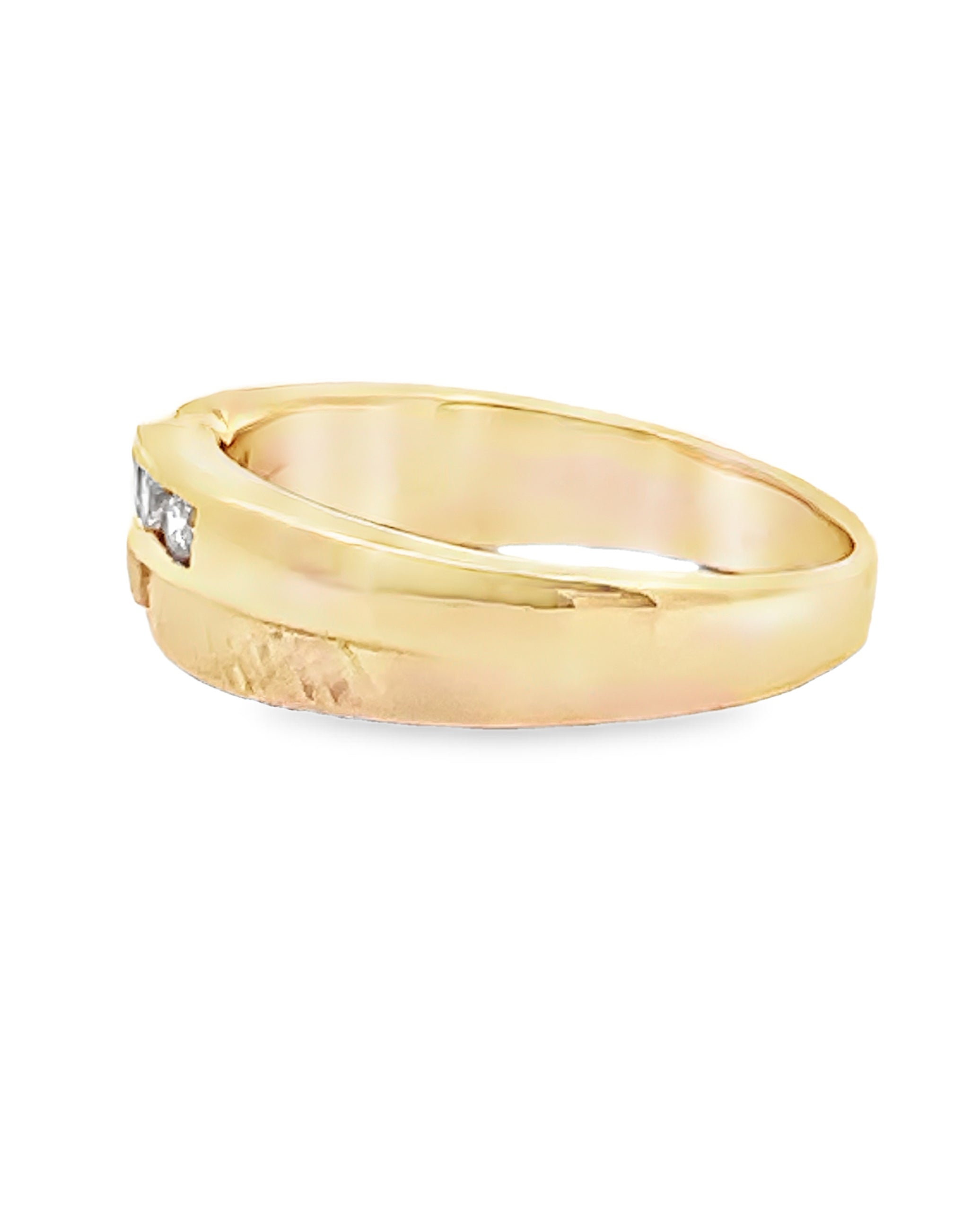 14K Yellow Gold Diamond Zig Zag Ring