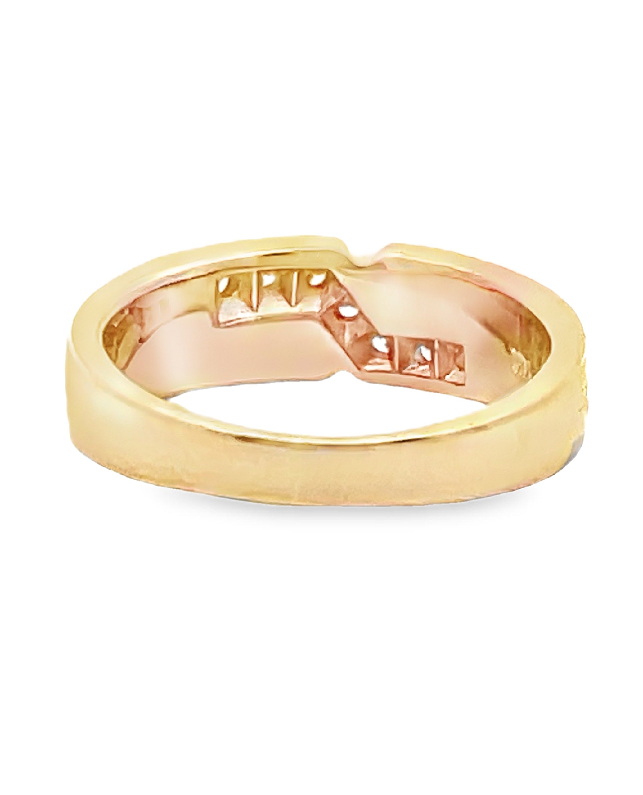 14K Yellow Gold Diamond Zig Zag Ring