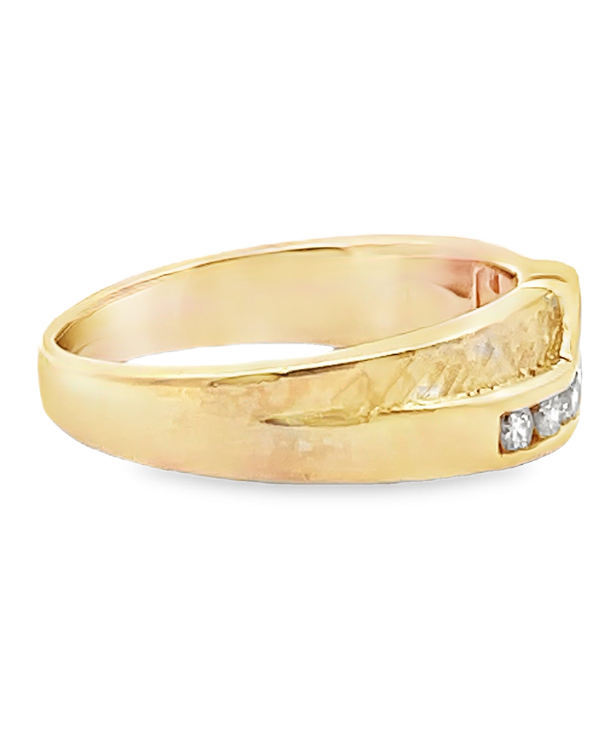 14K Yellow Gold Diamond Zig Zag Ring