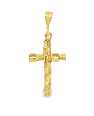 14K Yellow Gold Geometric Cross