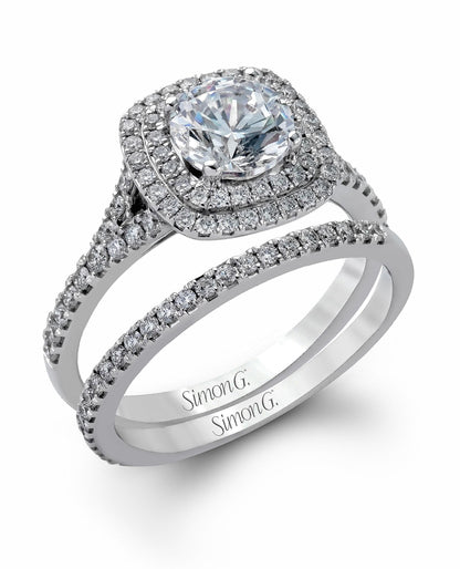 Simon G. MR2459 Engagement Ring and Wedding Band Set