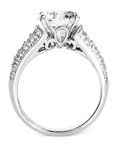 Simon G. MR2534 18K White Gold Engagement Ring with Baguette Diamonds 1.11 Carats and Princess Cut Diamonds 0.99 Carats