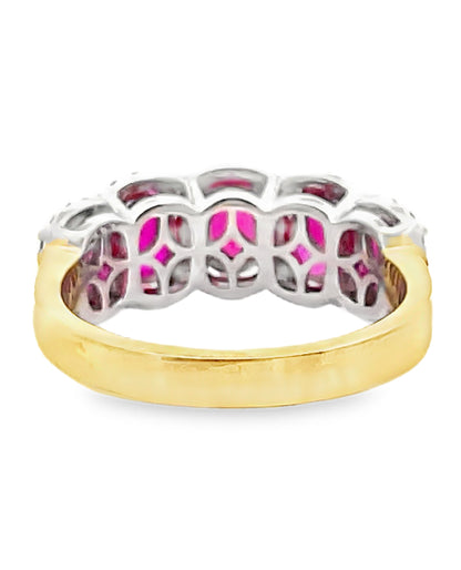 Simon G. MR2744 18K Gold Two Tone Ruby and Diamond Ring