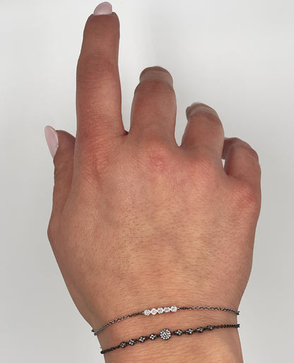 Meira T 14K White Gold & Black Rhodium Plated Diamond Bar Bracelet