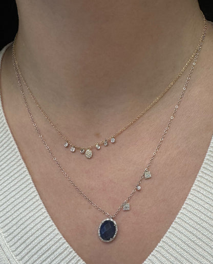 Meira T. 14K Two Tone Gold Charm Diamond Necklace