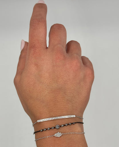 Meira T. 14K White Gold Hamsa Hand Diamond Bracelet
