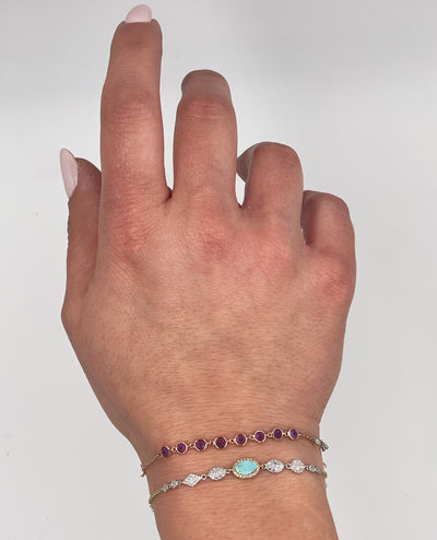 Meira T 1B7478/PA 14K Rose Gold Amethyst Bracelet