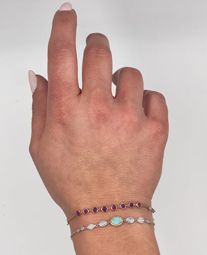 Meira T 1B7478/PA 14K Rose Gold Amethyst Bracelet