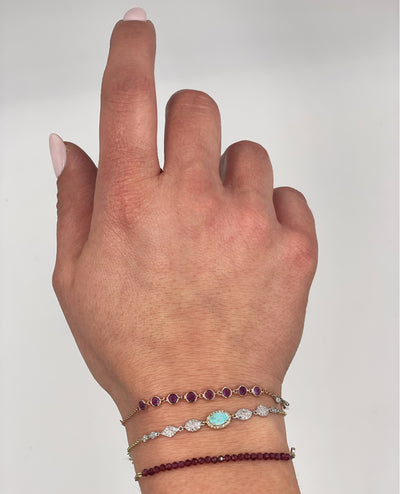 Meira T 1B7478/PA 14K Rose Gold Amethyst Bracelet