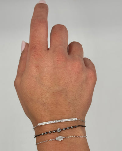 Meira T 1B3695 14K White Gold Diamond Bar Bracelet