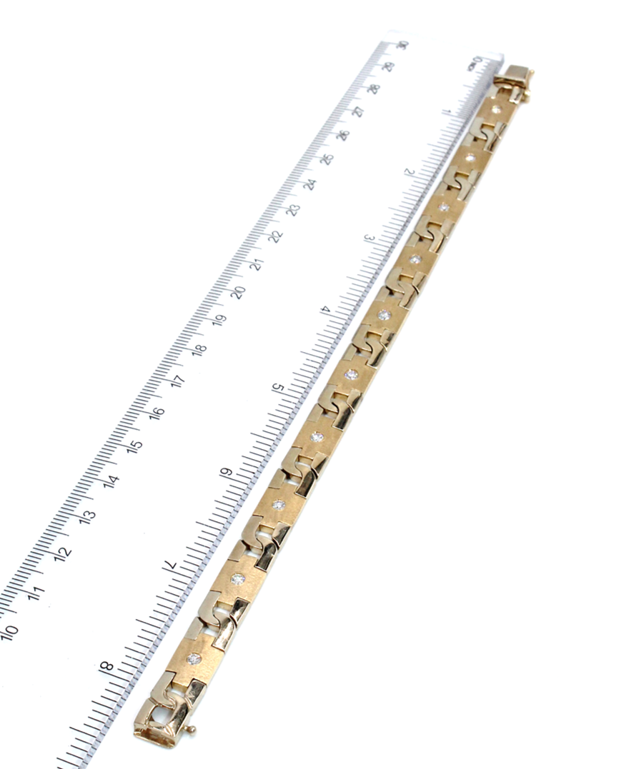 Men's Two Tone Bracelet with Diamonds in 14K Gold