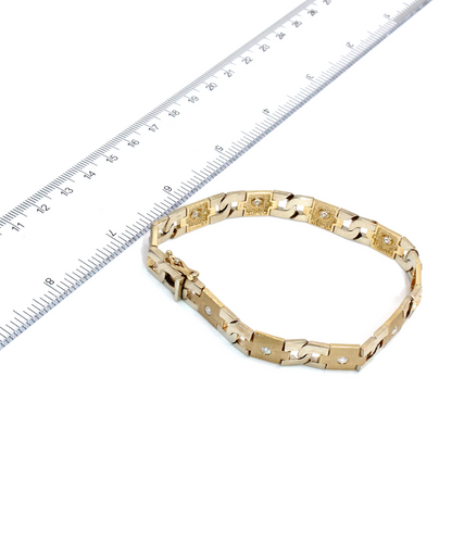 Men's Two Tone Bracelet with Diamonds in 14K Gold