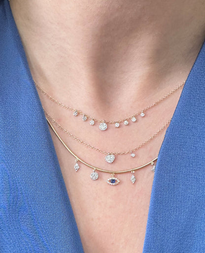 Meira T N15413/TY 14K Yellow Gold Evil Eye Necklace With Diamonds