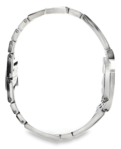 Pre-owned Movado Stainless Steel 20mm Black Dial with Stainless Steel Band