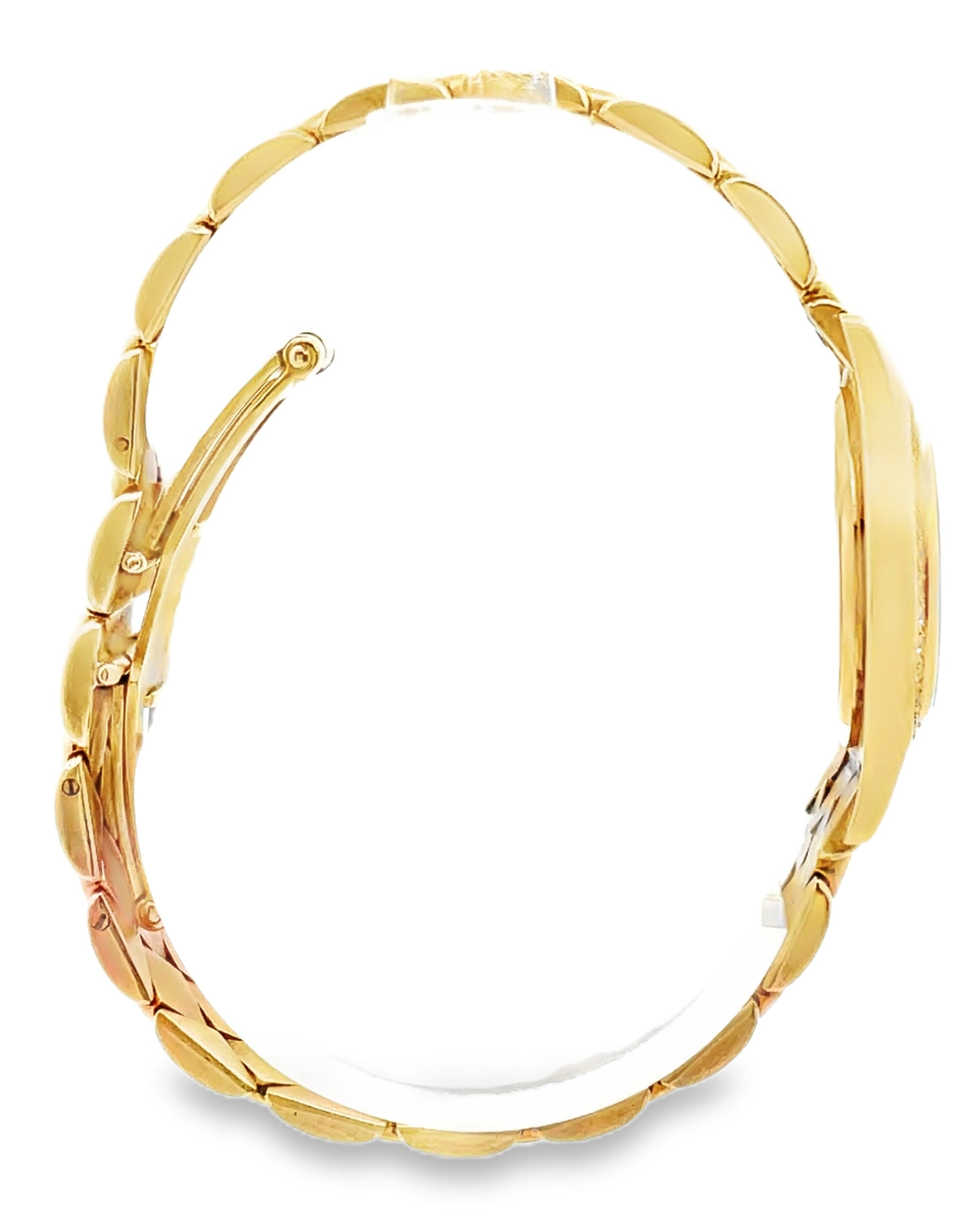 Pre-owned Movado 14K Yellow Gold, 18mm Black Dial with 14K Yellow Gold Band & Diamond Bezel