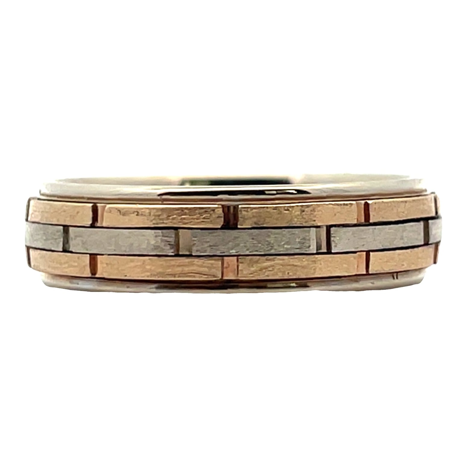 Men's 14K Two Tone Ring with Matte Finish, 10.5 Finger Size