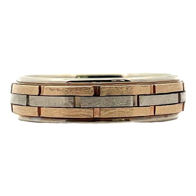 Men's 14K Two Tone Ring with Matte Finish, 10.5 Finger Size