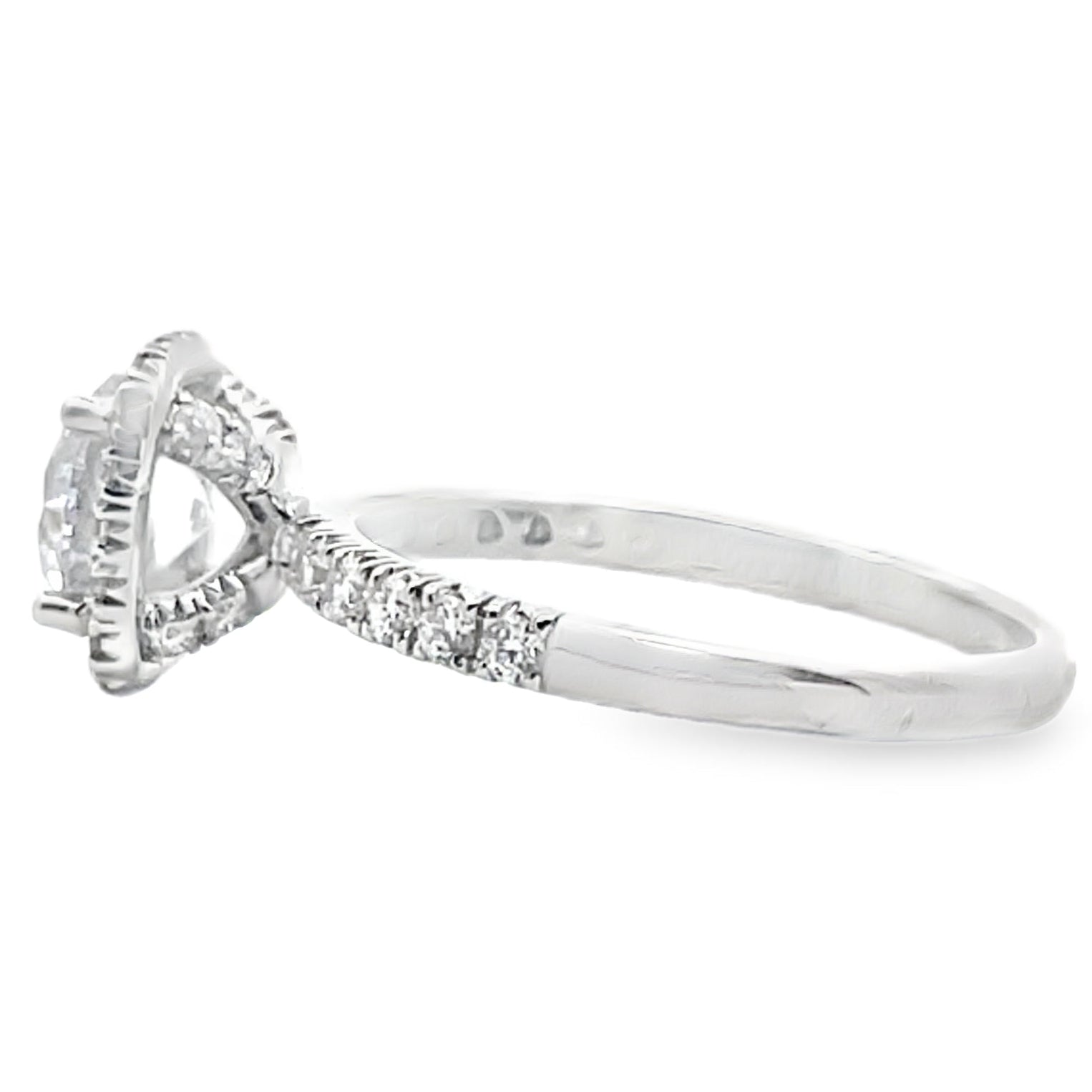 Simon G. MR2132 18K White Gold Engagement Ring Setting for 6.5 Millimeter Round Center Stone