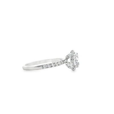 Simon G. MR2132 Engagement Ring Setting for 6.5 Millimeter Round Center Stone.