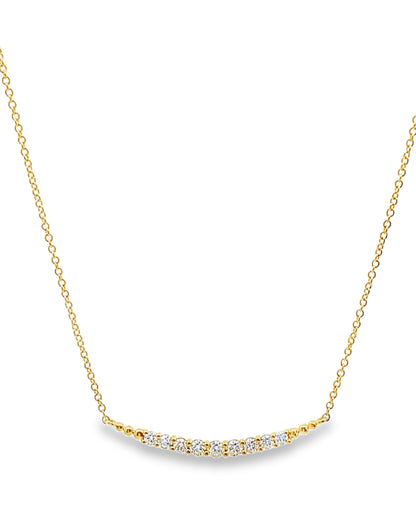 18K Yellow Gold Diamond Bar Necklace