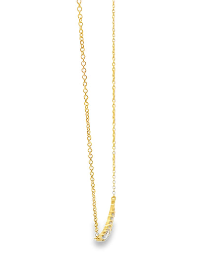 18K Yellow Gold Diamond Bar Necklace