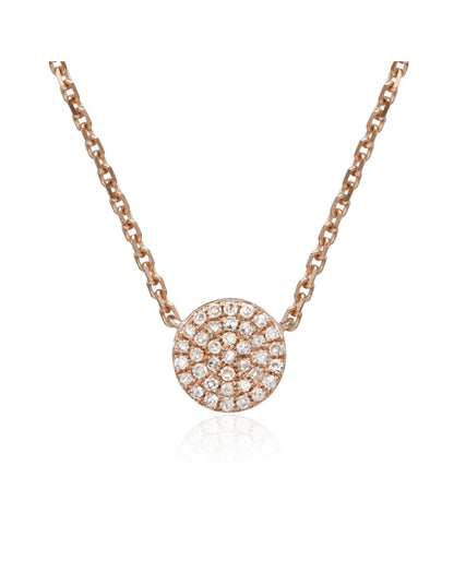 14K Rose Gold Pave Dot Necklace