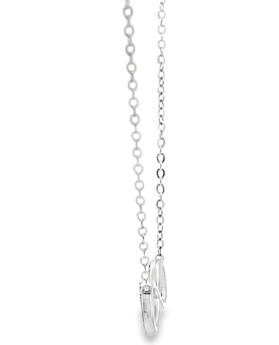 14K White Gold 0.11 Carat Diamond Infinity Necklace