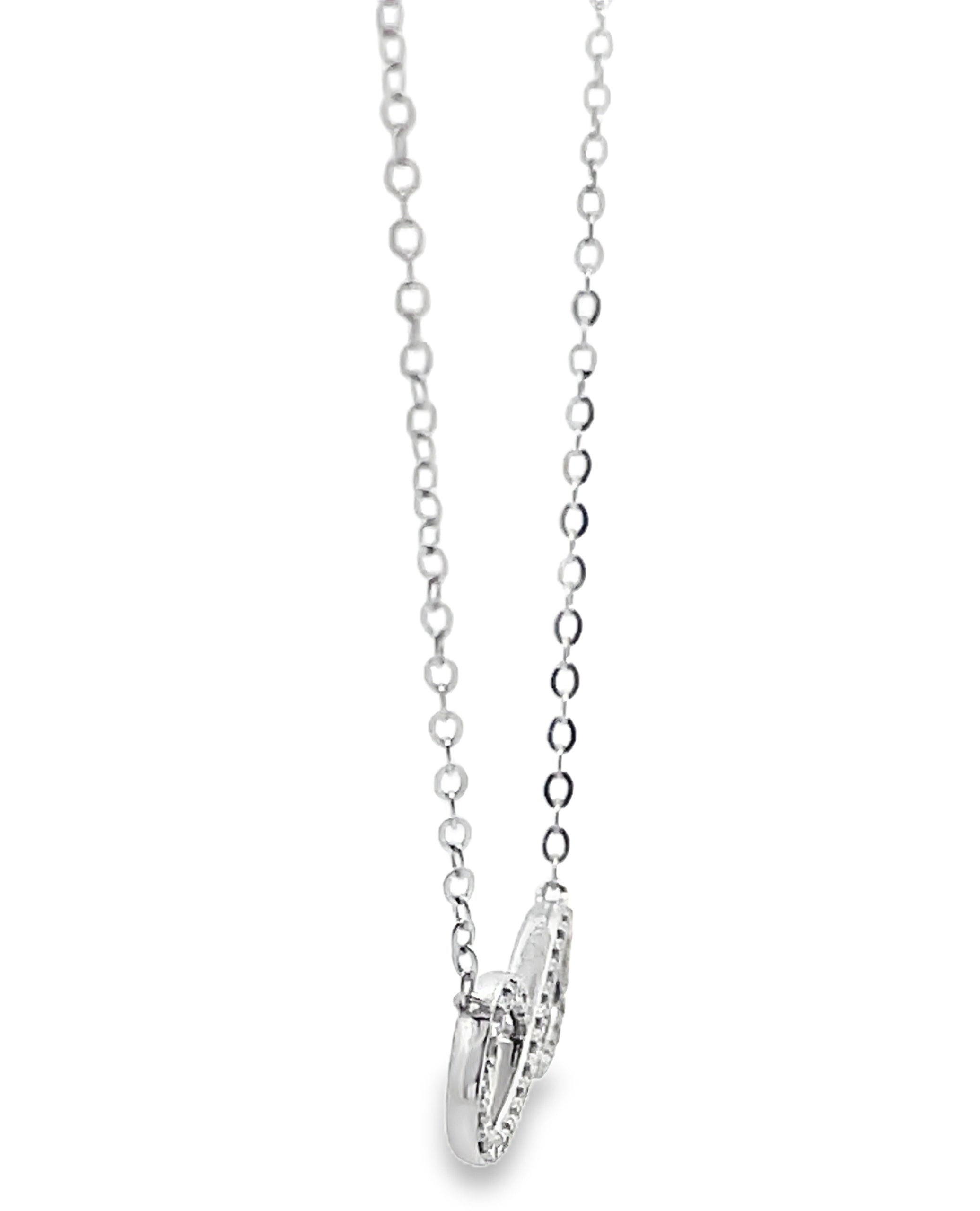14K White Gold 0.11 Carat Diamond Infinity Necklace