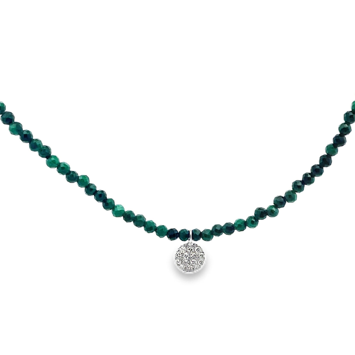 Meira T N11324/YT 9K White Gold Turquoise & Diamond Adjustable Necklace