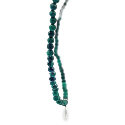 Meira T N11324/YT 9K White Gold Turquoise & Diamond Adjustable Necklace