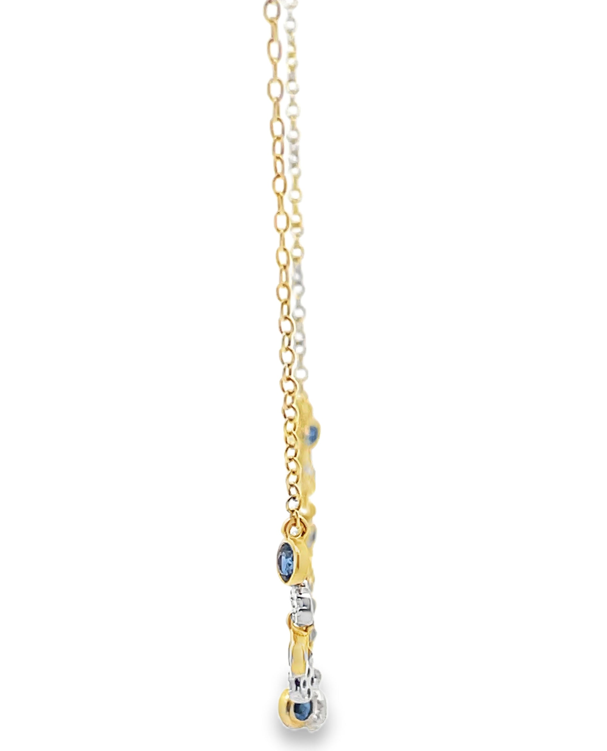 Meira T. N11961/YS 14K Yellow Gold Diamond and Sapphire Layering Necklace