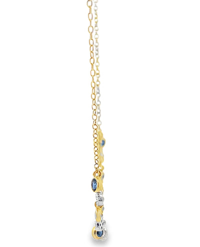 Meira T. N11961/YS 14K Yellow Gold Diamond and Sapphire Layering Necklace