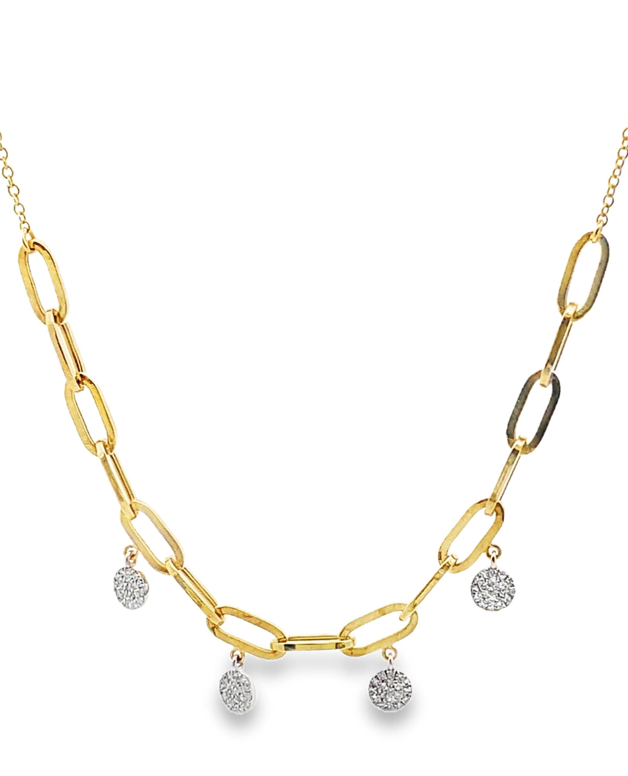 Meira T N13446 14K Two Tone Paperclip Necklace