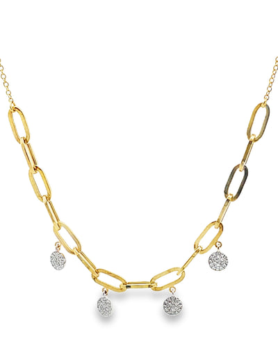 Meira T N13446 14K Two Tone Paperclip Necklace