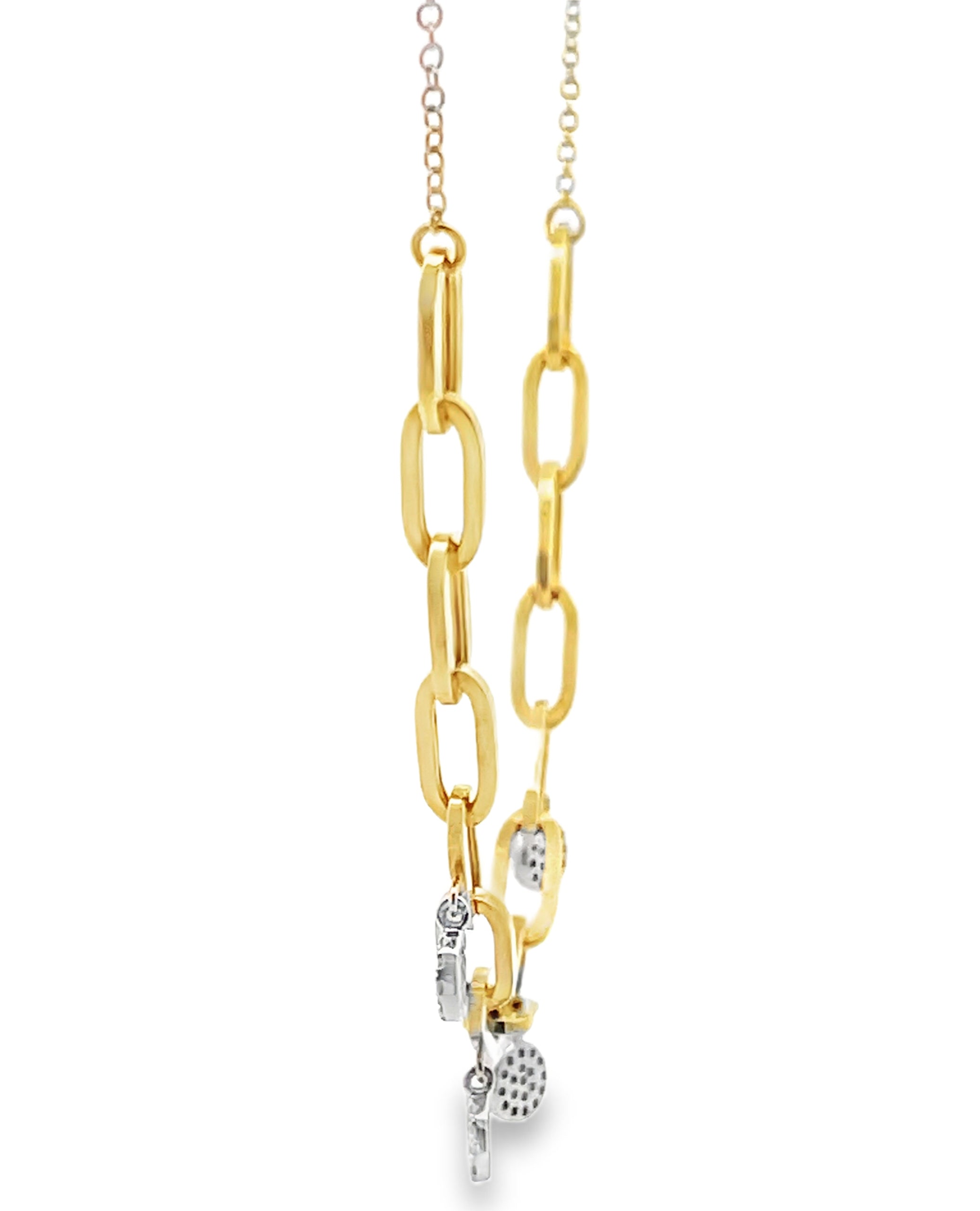 Meira T N13446 14K Two Tone Paperclip Necklace