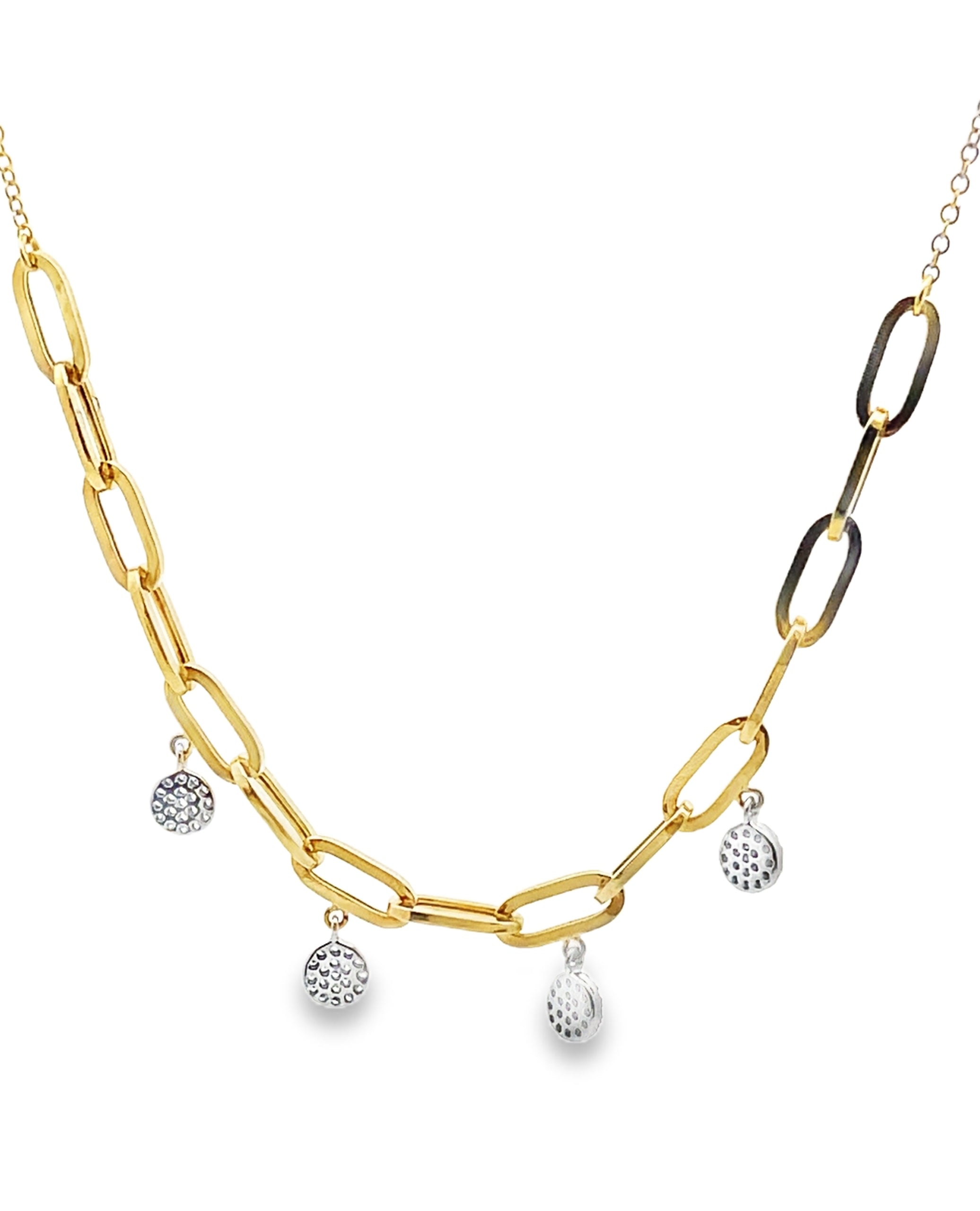 Meira T N13446 14K Two Tone Paperclip Necklace