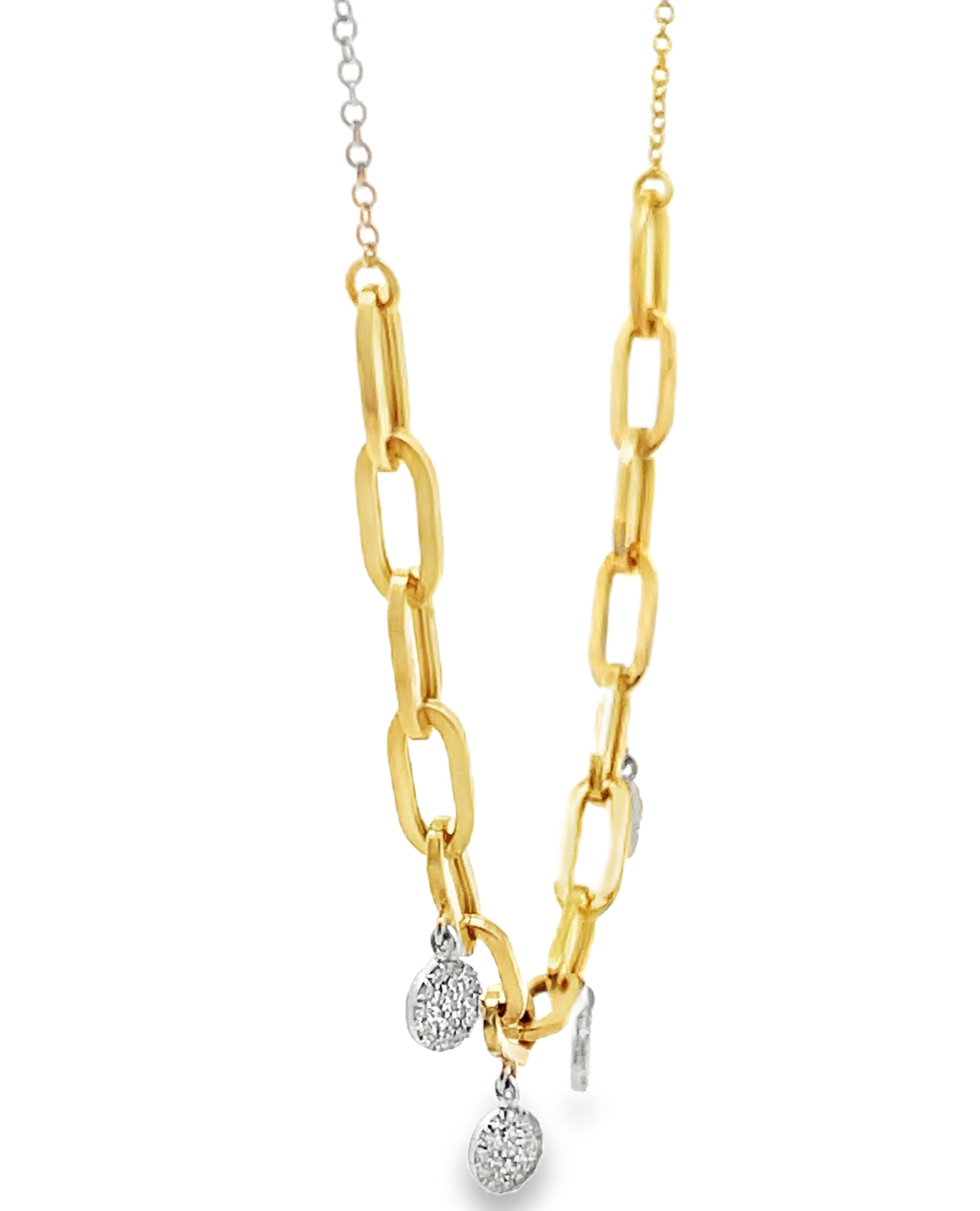 Meira T N13446 14K Two Tone Paperclip Necklace