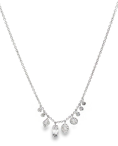 Meira T N14525/WG 14K White Gold Diamond Charm Necklace