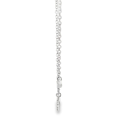 Meira T N14609/WG 14K White Gold Diamond Mini Heart Pendant Adjustable Necklace
