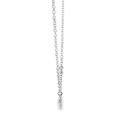 Meira T N14609/WG 14K White Gold Diamond Mini Heart Pendant Adjustable Necklace