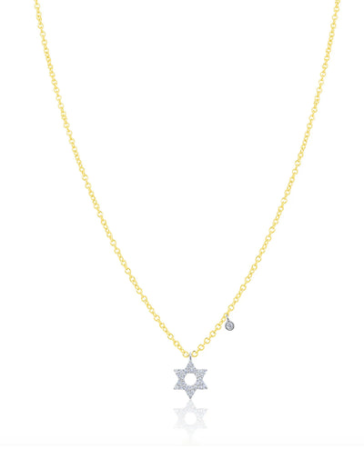 Meira T. N14610/TY 14K Yellow Gold Jewish Star Necklace