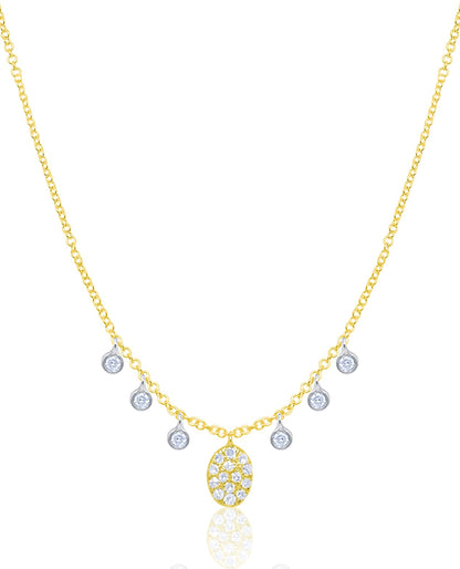 Meira T. 14K Two Tone Gold Charm Diamond Necklace