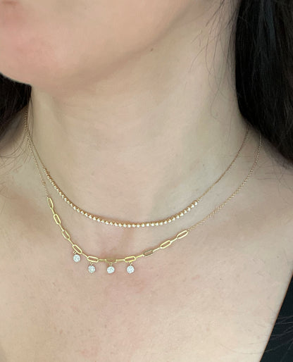 Meira T N13446 14K Two Tone Paperclip Necklace