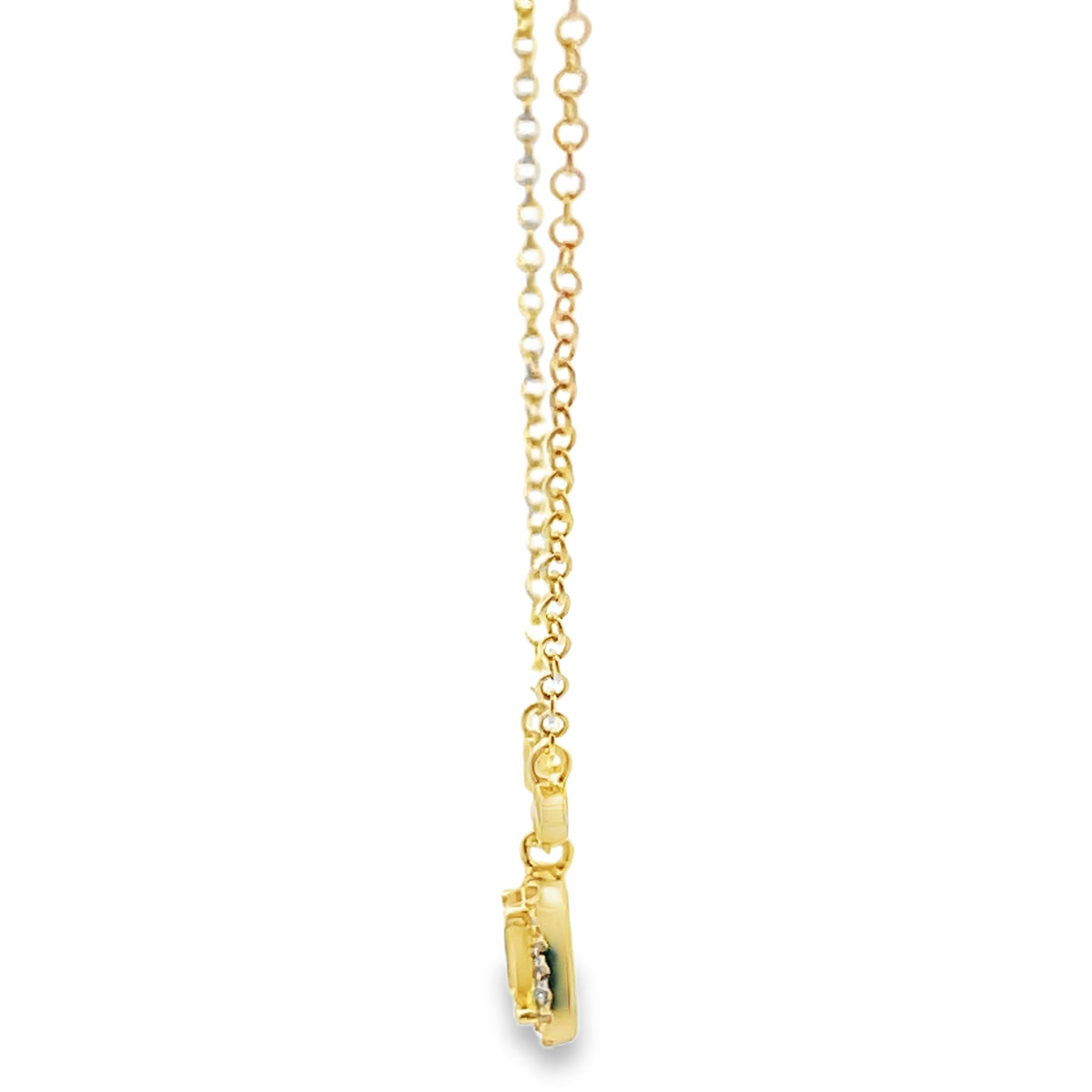 Meira T N16647/YS 14K Yellow Gold Yellow Sapphire & Diamond Pendant Adjustable Necklace