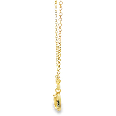 Meira T N16647/YS 14K Yellow Gold Yellow Sapphire & Diamond Pendant Adjustable Necklace