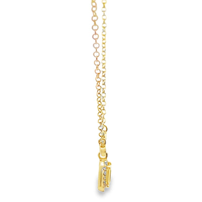 Meira T N16647/YS 14K Yellow Gold Yellow Sapphire & Diamond Pendant Adjustable Necklace